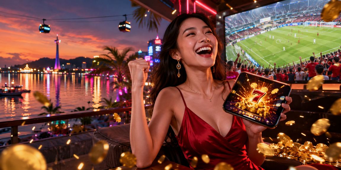 Người chơi trải nghiệm slot game neon tại Phú Quốc ban đêm